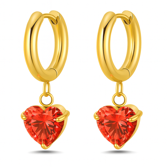 Orecchini "Cuore Rubino"